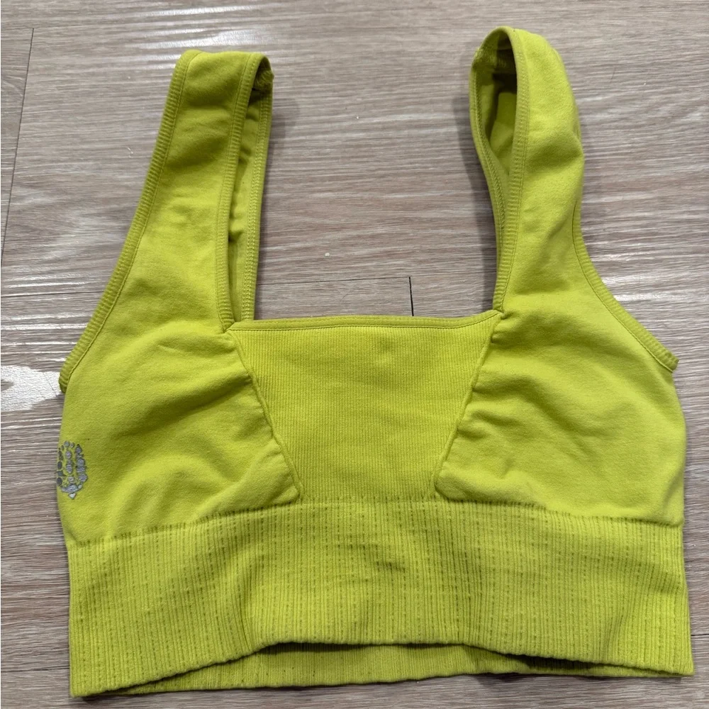 Free People Movement Good Karma Square Neck Bra - Margarita Yellow - Picture 2 of 4
